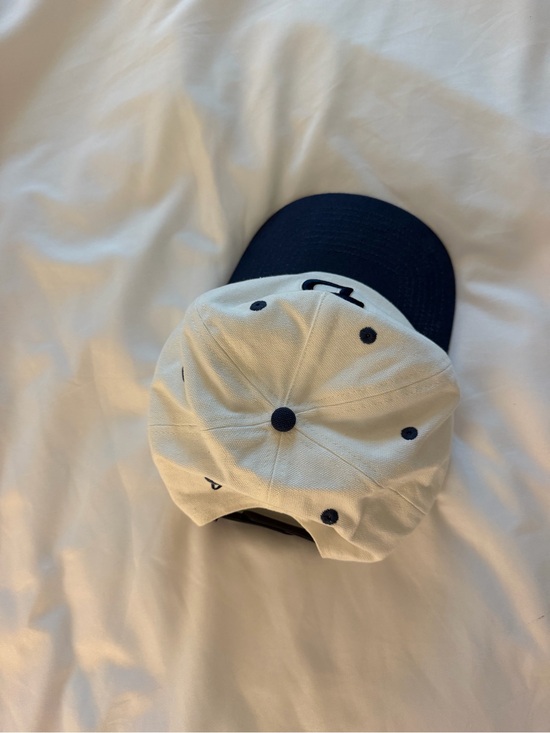 Daily Drills Vintage DD SnapBack Hat/Cap in White and Navy Blue